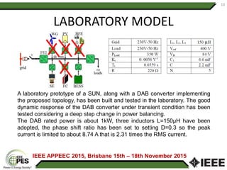 A Two-Input Dual Active Bridge Converter for a Smart User Network Using ...