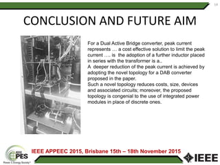 A Two-Input Dual Active Bridge Converter for a Smart User Network Using ...