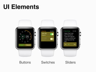 UI Elements
Buttons Switches Sliders
 