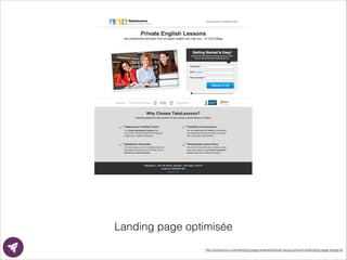 Landing page optimisée
http://unbounce.com/landing-page-examples/built-using-unbounce/landing-page-designs/
 