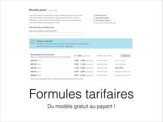 Formules tarifaires
Du modèle gratuit au payant !
 