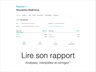 Lire son rapport
Analysez, interprétez et corrigez !
 