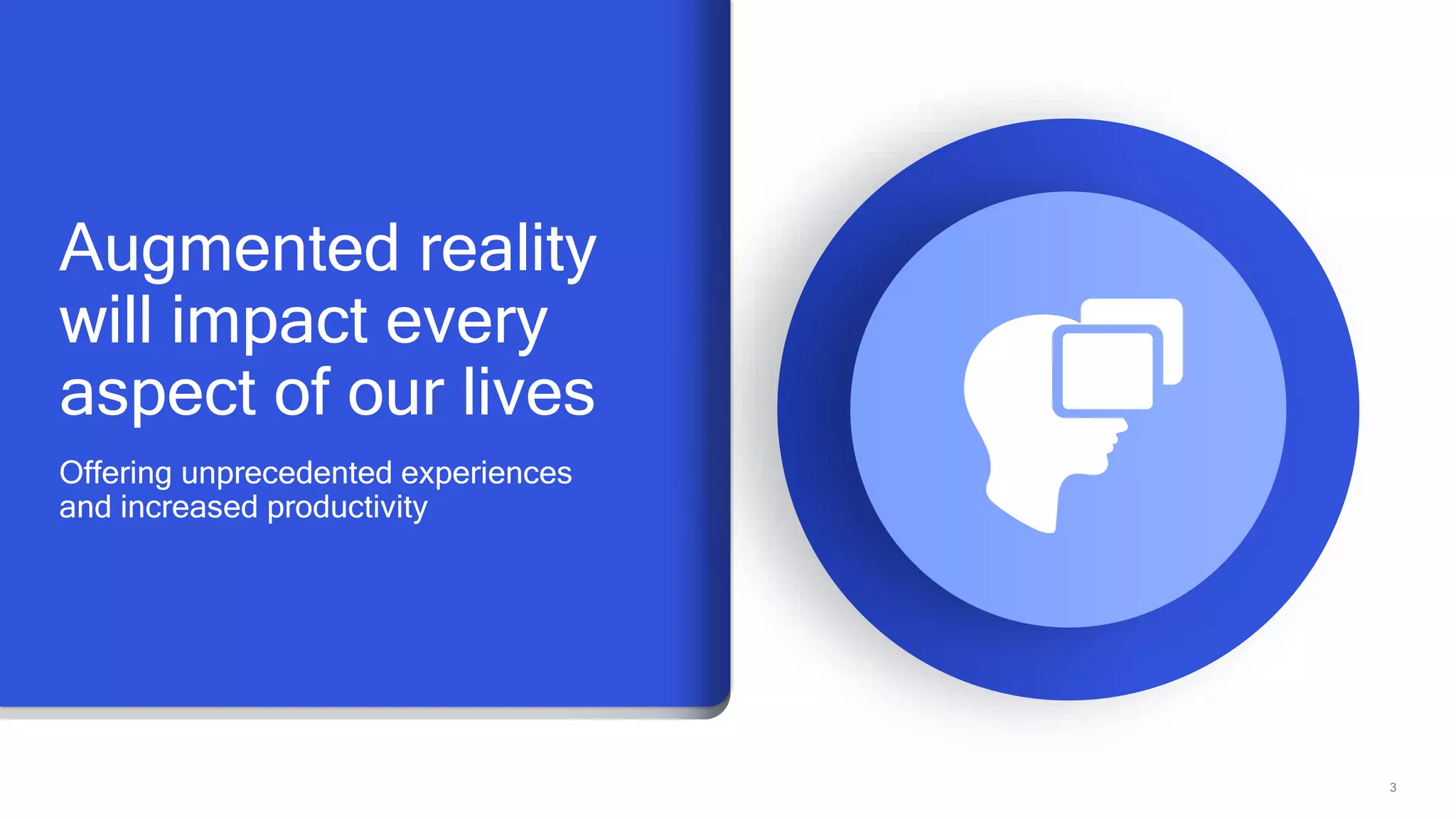 3
Augmented reality
will impact every
aspect of our lives
Offering unprecedented experiences
and increased productivity
 