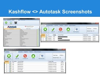 Kashflow <> Autotask Screenshots
 
