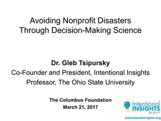 Presentation: Avoiding Nonprofit Disasters Through Decision-Making