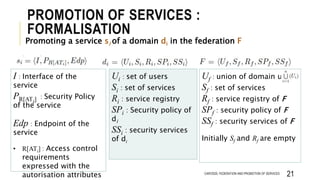Federation and Promotion of Heterogeneous Domains and Services Slide 21
