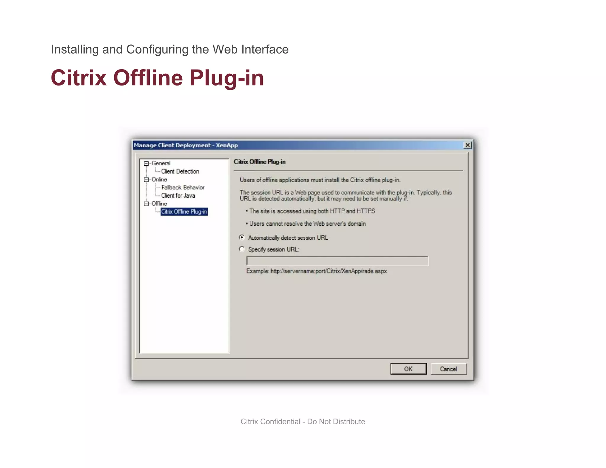 Citrix Offline Plug-ing
Citrix Confidential - Do Not Distribute
 