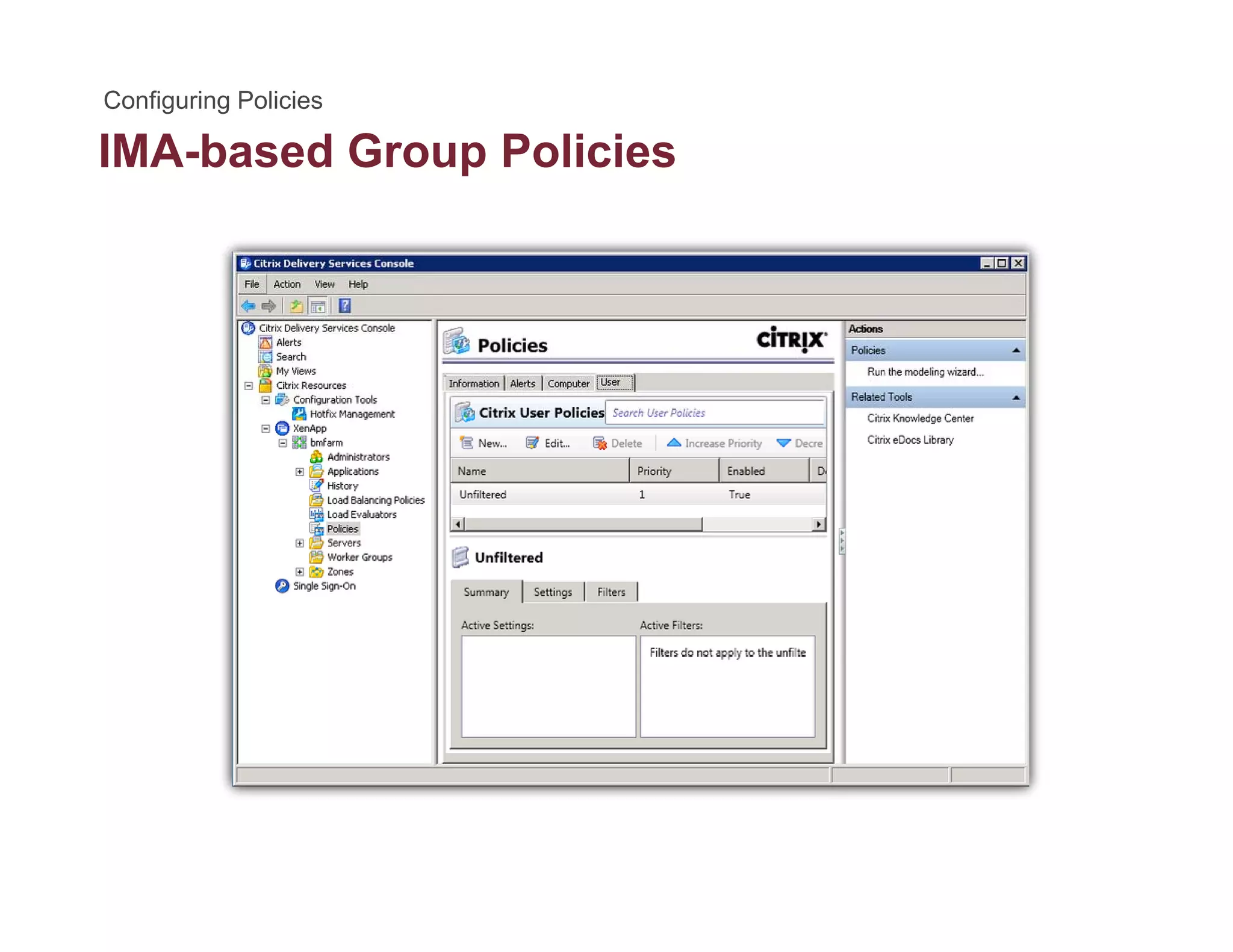 IMA-based Group Policiesp
 