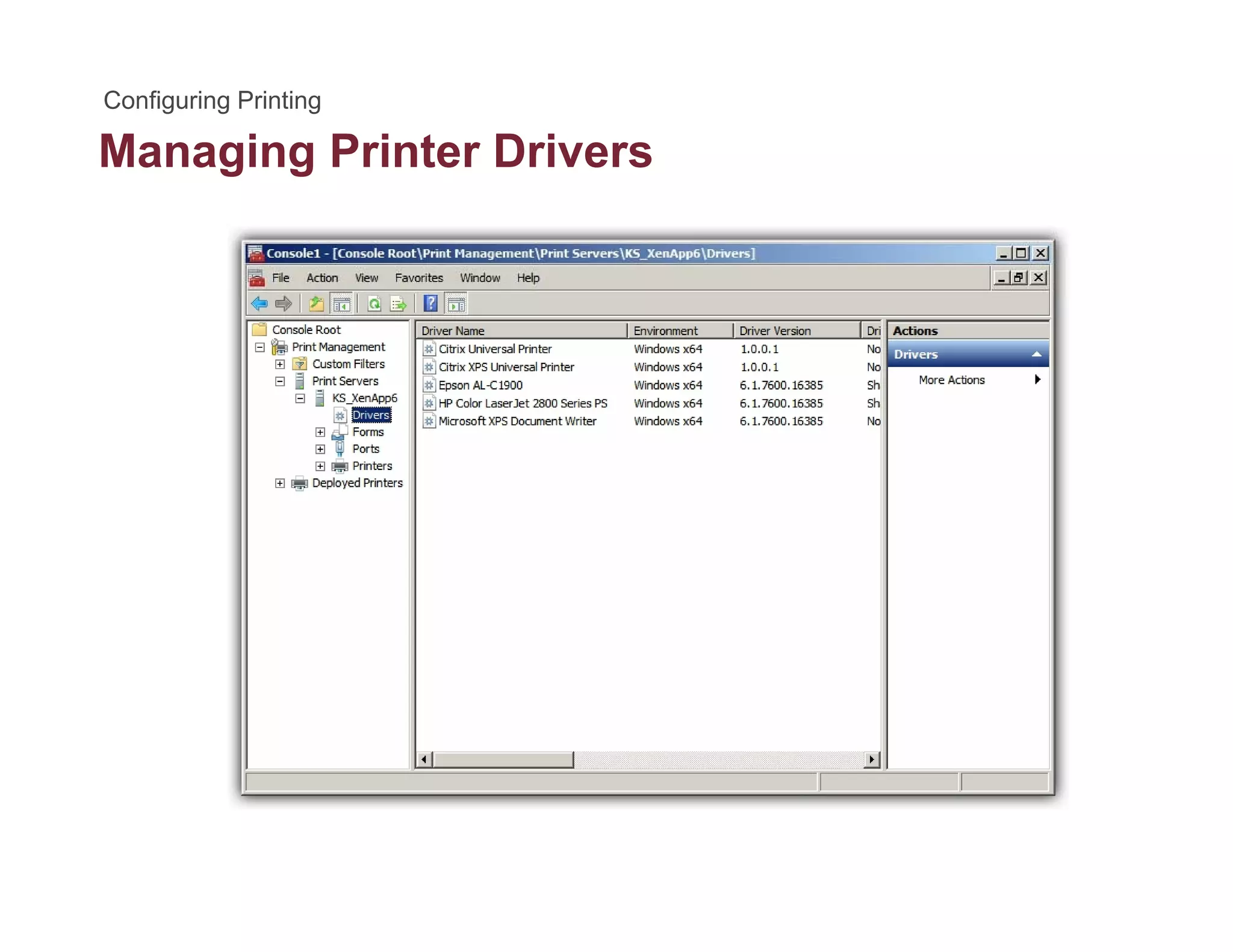 Managing Printer Driversg g
 
