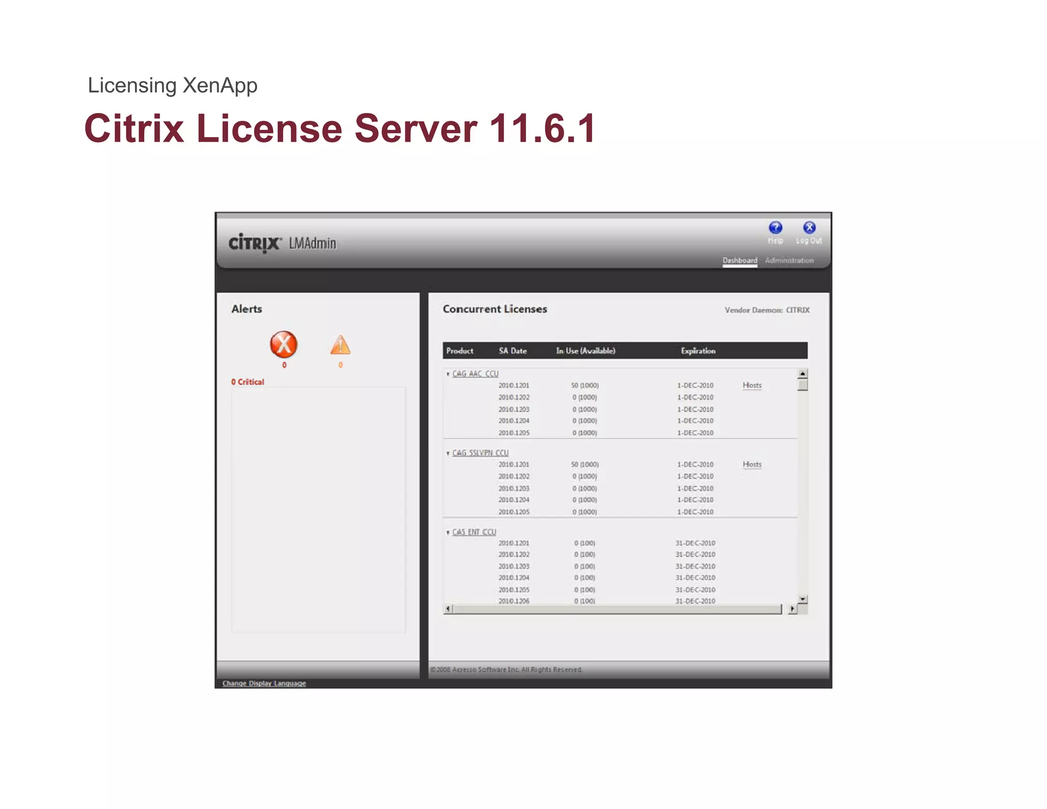 Citrix License Server 11.6.1
 