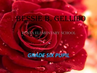 BESSIE B. GELLIDO
PUNTA ELEMENTARY SCHOOL
GRADE SIX PUPIL
 