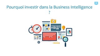 Les moyens, les outils et les méthodes
qui permettent de collecter, consolider,
modéliser et restituer les données,
matérielles ou immatérielles, d’une
entreprise en vue d’offrir une aide à la
décision .
Pourquoi investir dans la Business Intelligence
?
05
 