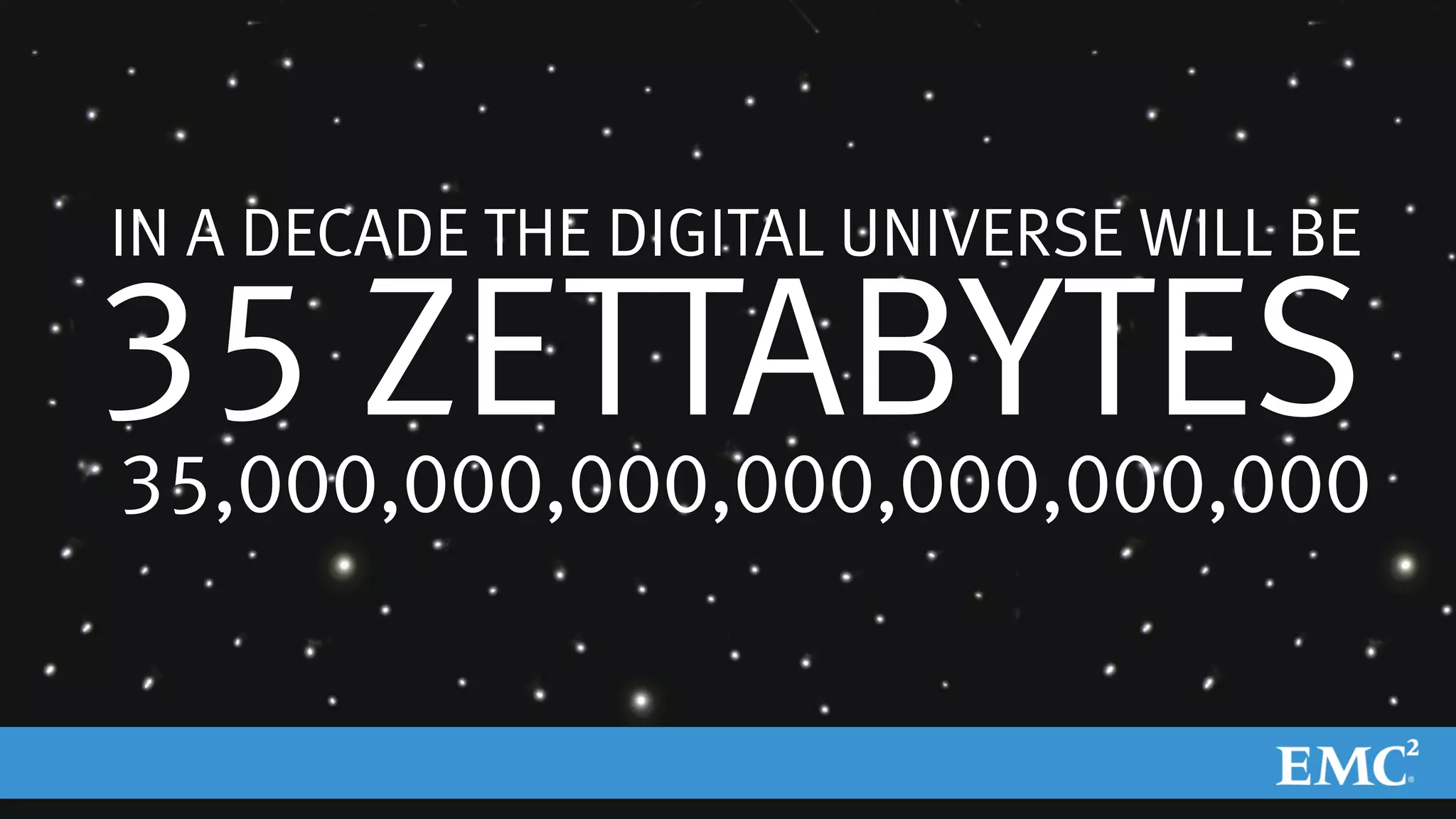 © Copyright 2010 EMC Corporation. All rights reserved. 6
IN A DECADE THE DIGITAL UNIVERSE WILL BE
35 ZETTABYTES35,000,000,000,000,000,000,000
 