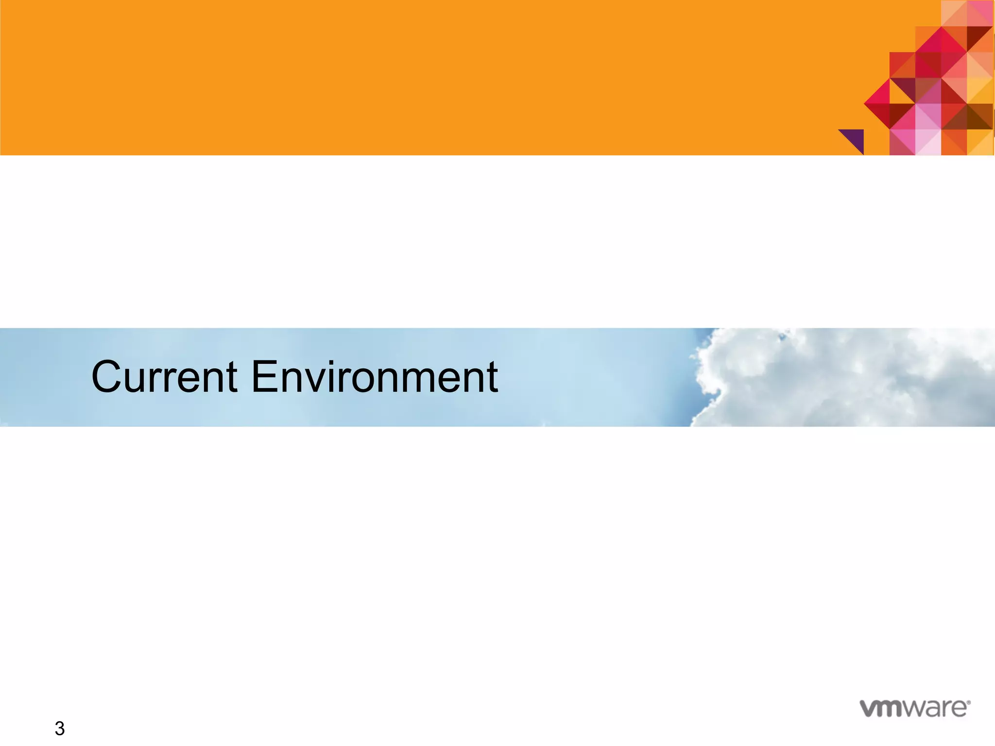 3
Current Environment
3
 