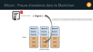 Bitcoin : Preuve d’existence dans la Blockchain
…
« Digest »
23/03/16, 16:40:17
 