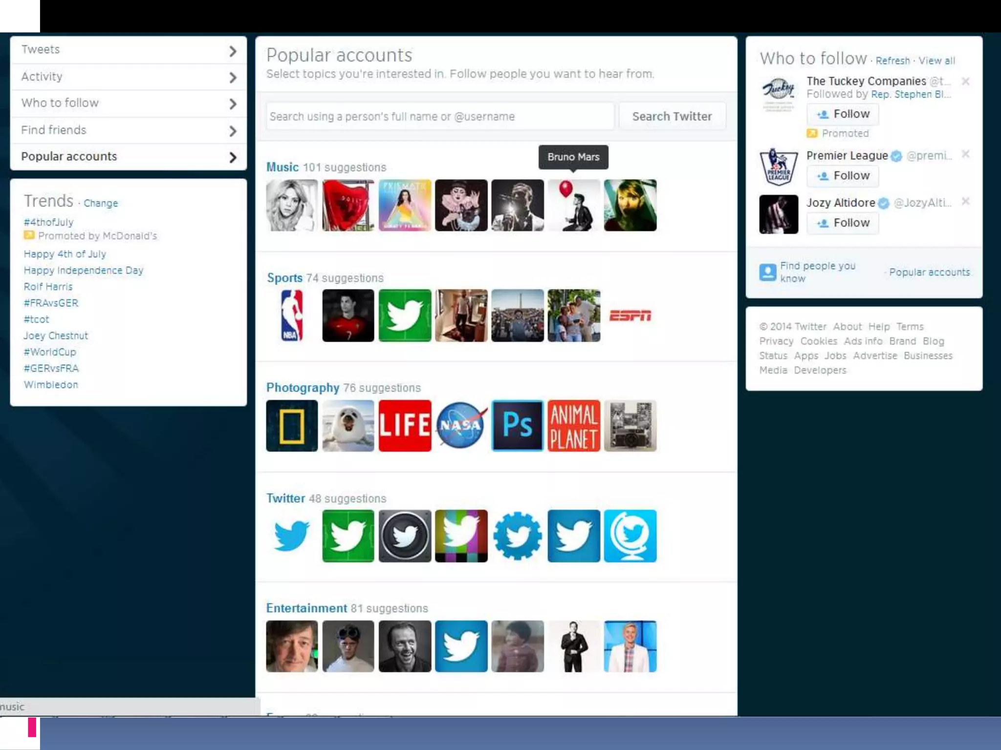 DISCOVER – POPULAR ACCOUNTS
 