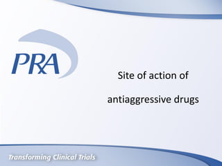 Site of action of
antiaggressive drugs
 
