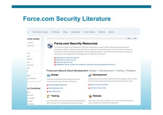© 2010 Cisco Systems, Inc. All rights reserved. Cisco Systems 34
Force.com Security Literature
 