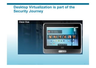 © 2010 Cisco Systems, Inc. All rights reserved. Cisco Systems 37
Desktop Virtualization is part of the
Security Journey
 