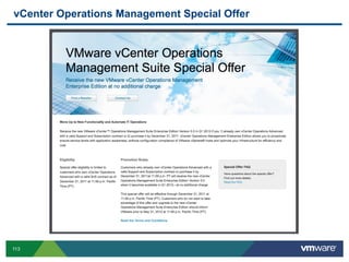 113
vCenter Operations Management Special Offer
 