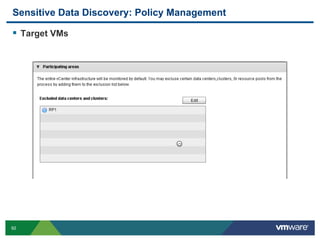 92
Sensitive Data Discovery: Policy Management
  Target VMs
 