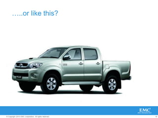 19© Copyright 2010 EMC Corporation. All rights reserved.
…..or like this?
 