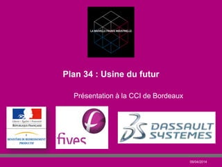 Présentation à la CCI de Bordeaux
Plan 34 : Usine du futur
09/04/2014
 