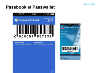 Passbook et Passwallet
1) La mobilité
 