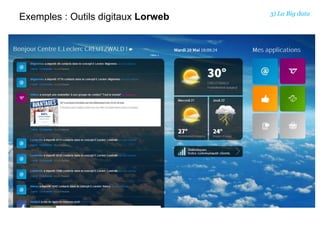 Exemples : Outils digitaux Lorweb 3) La Big data
 