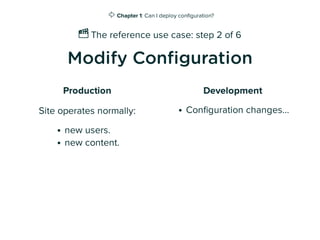 ➡ Chapter 1: Can I deploy conﬁguration?
🎬 The reference use case: step 2 of 6
Modify Con guration
Production
Site operates...