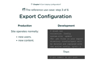➡ Chapter 1: Can I deploy conﬁguration?
🎬 The reference use case: step 3 of 6
Export Con guration
Production
Site operates...