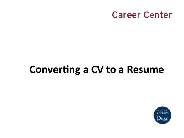 converting resume to cv