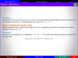 Comprehensive Introduction to Group Theory: Binary Operations, Groups ...