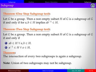 Comprehensive Introduction to Group Theory in Mathematics | PDF
