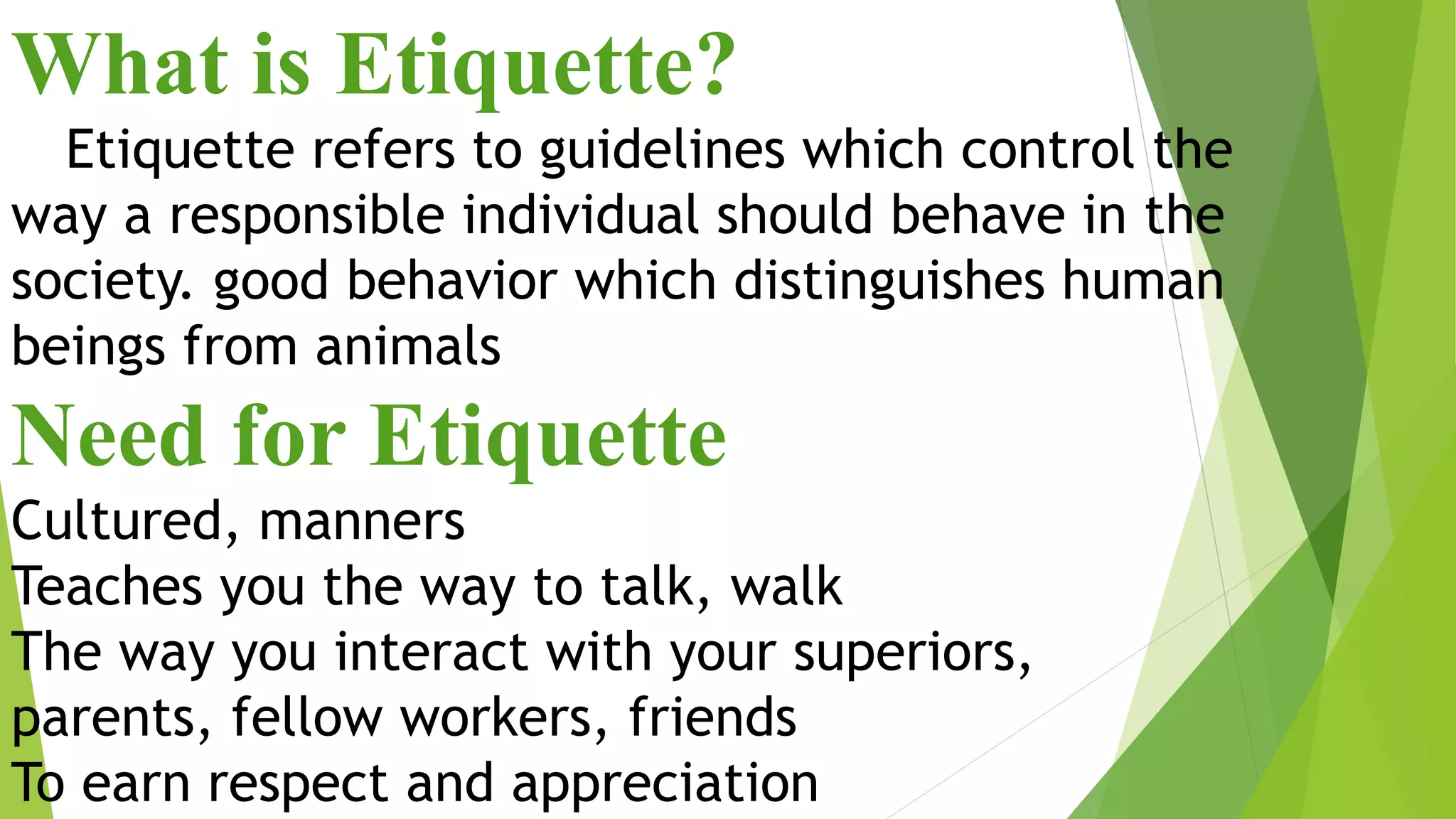PPT Presentation corporate etiquette by Nakentoh | PPTX