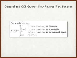 Generalized CCP Query - New Reverse Flow Function
 