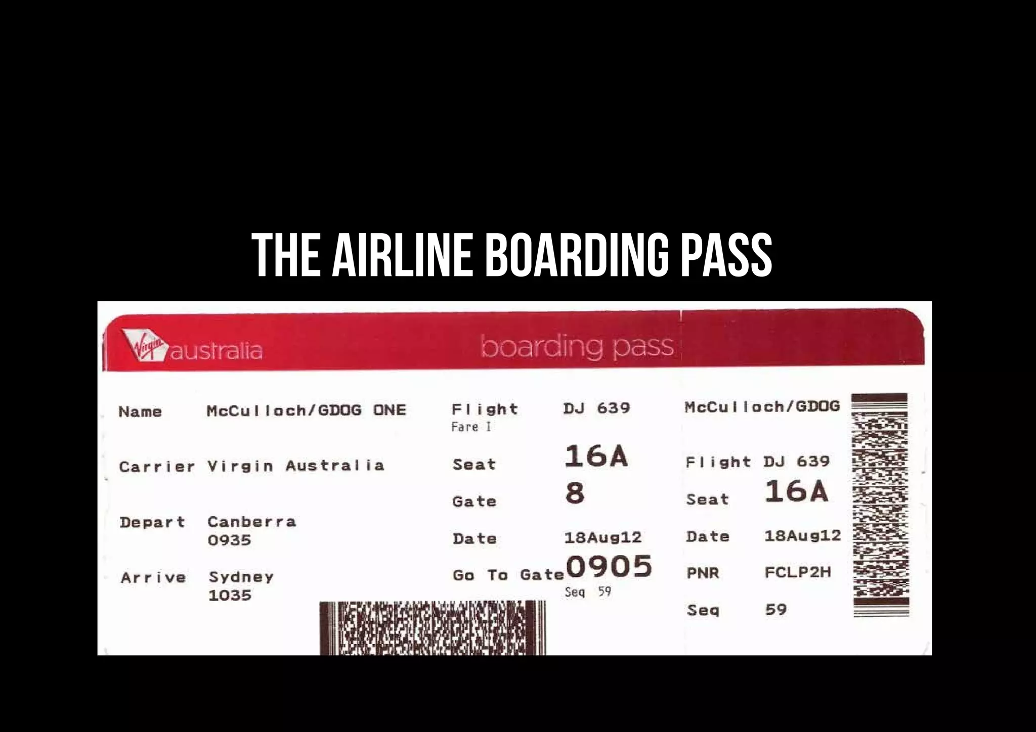 THE AIRLINE BOARDING PASS