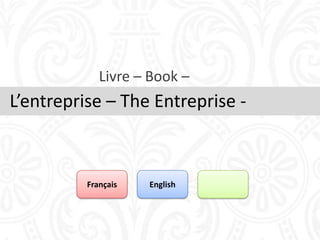 Livre – Book –

L’entreprise – The Entreprise -

Français

English

 