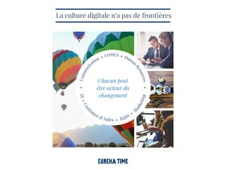 Chacun peut
être acteur du
changement
La culture digitale n’a pas de frontières
IT
Cust
om
er & Sales R&D
M
arketing
Communi
cation
COMEX Human
Resources
 
