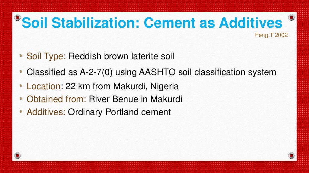 SOIL STABILIZATION USING LIME AND CEMENT
