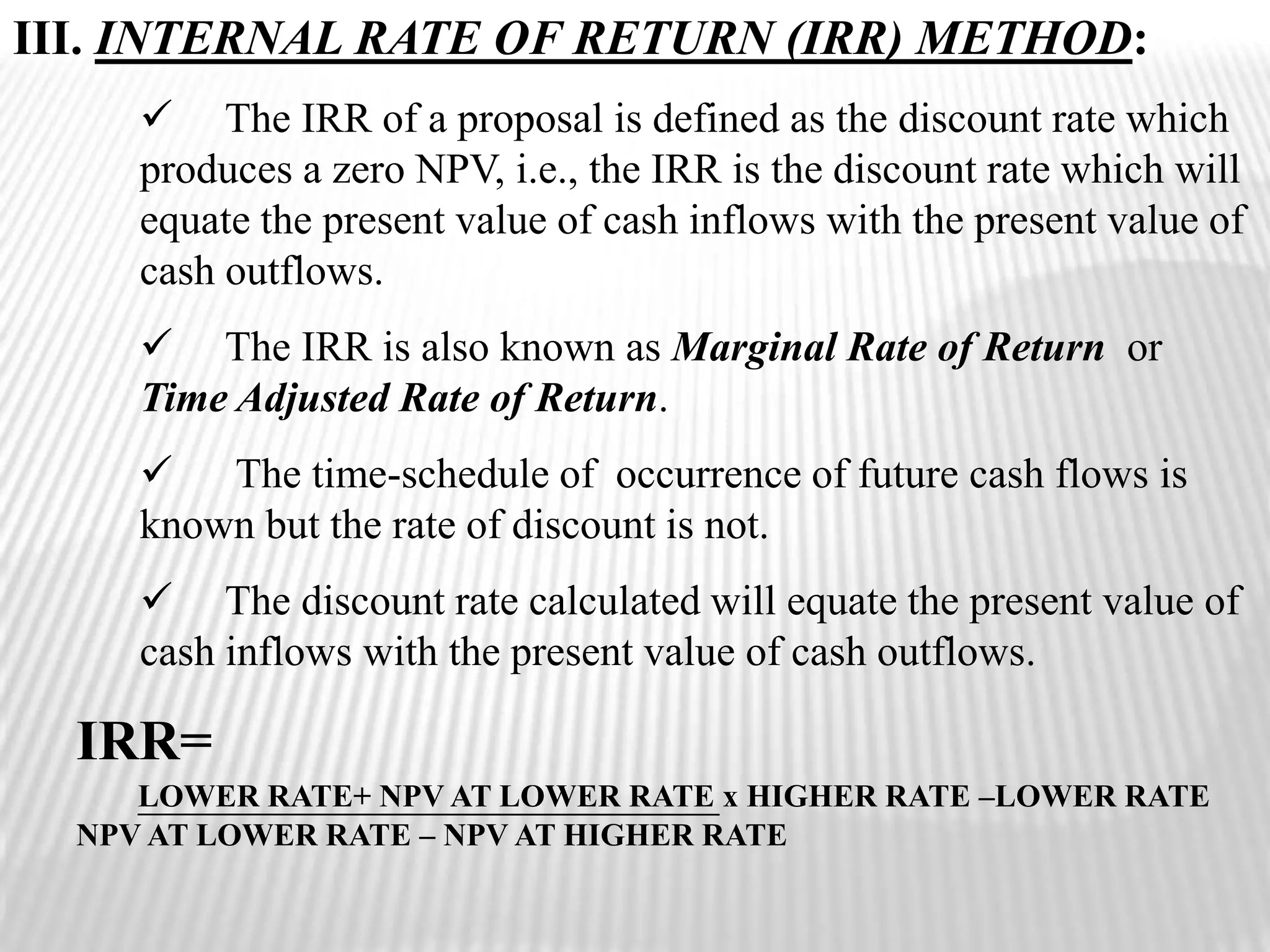 Process Used to Calculate Cash Inflows