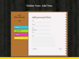 Online Note: Add Note
 