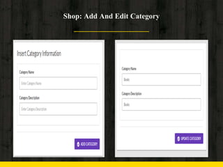Shop: Add And Edit Category
 