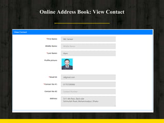 Online Address Book: View Contact
 