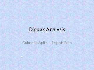 Digpak Analysis

Gabrielle Aplin – English Rain
 