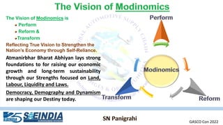 The Vision of Modinomics is
Perform
Reform &
Transform
Reflecting True Vision to Strengthen the
Nation’s Economy through S...