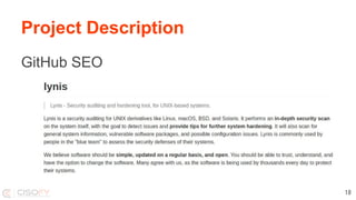 Project Description
GitHub SEO
18
 