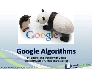 The updates and changes with Google
                              algorithms, and why these changes occur

For more information go to: www.websquare.co.uk
 