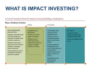 WHAT IS IMPACT INVESTING?