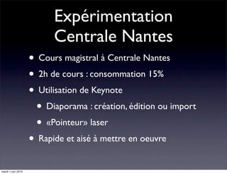 Expérimentation
                          Centrale Nantes
                    • Cours magistral à Centrale Nantes
        ...